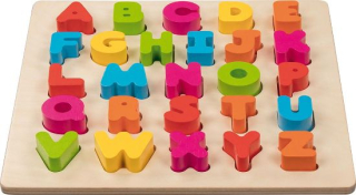 Goki Drevené vkladacie 3D puzzle Abeceda