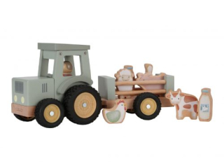 Little Dutch Drevený traktor s prívesom Farma